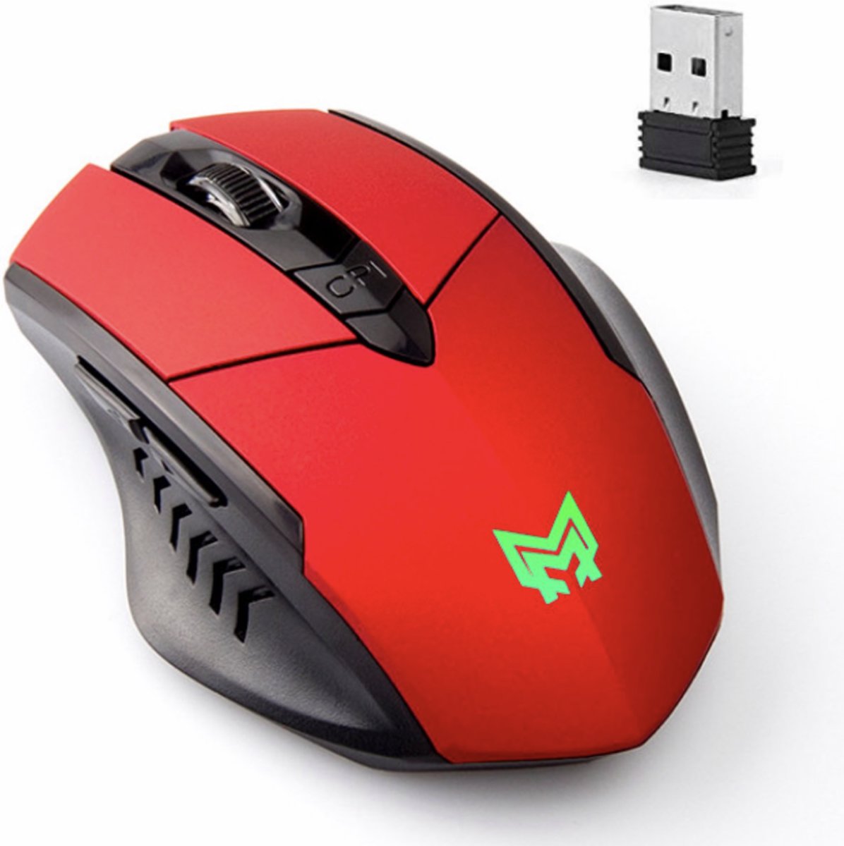 Optische 6D Gaming Muis | Draadloze Oplaadbare Ergonomische Game Muis ColdOrange | Verstelbare DPI | Cadeau voor man & vrouw | Rood